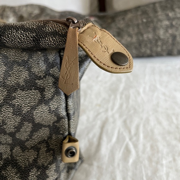 YSL - Vintage Yves Saint Laurent Monogram Canvas Duffle Weekender Travel Bag - Picture 4 of 4